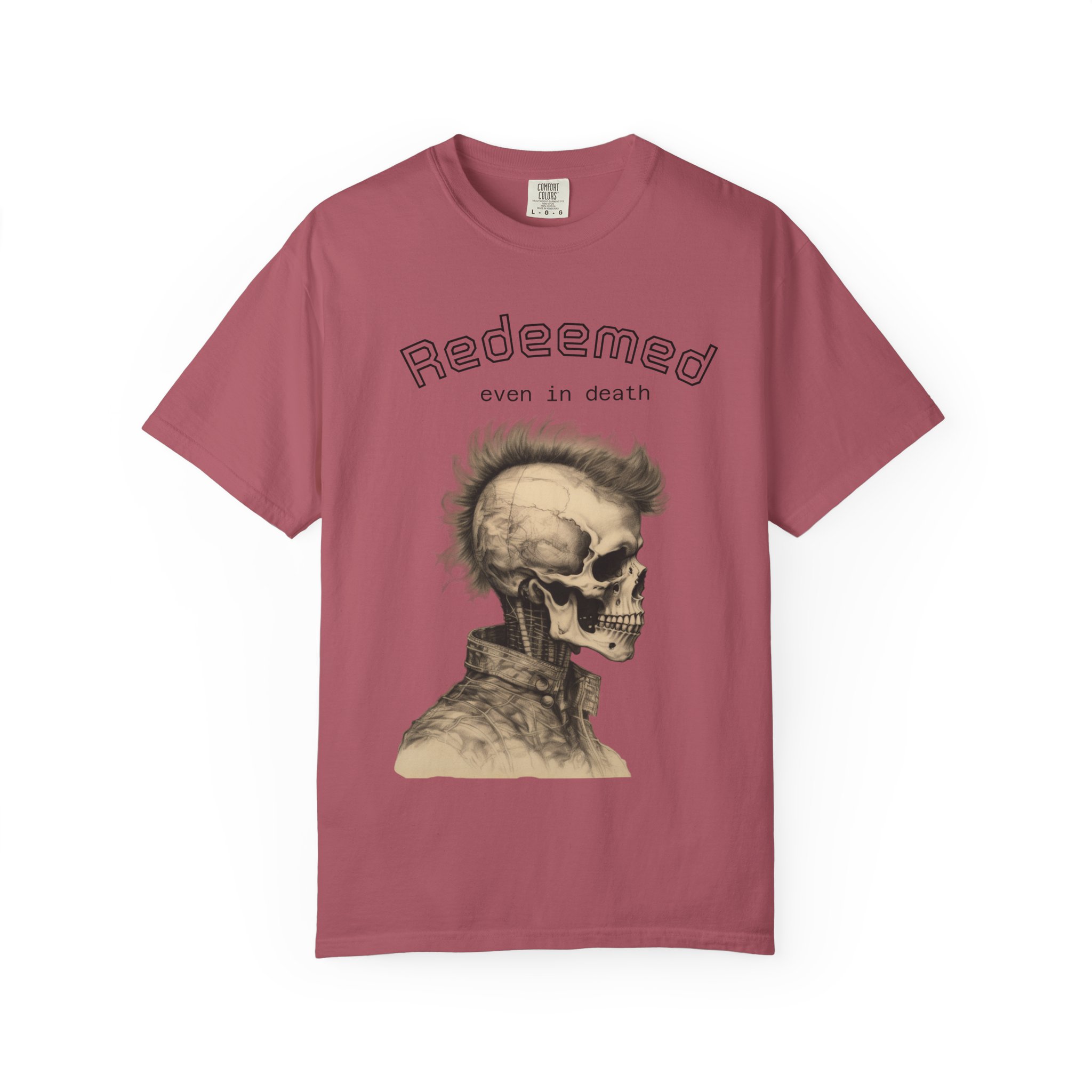 Redeemed Skull T-Shirt — "Redeemed even in death" Gothic Graphic Tee - Image 21