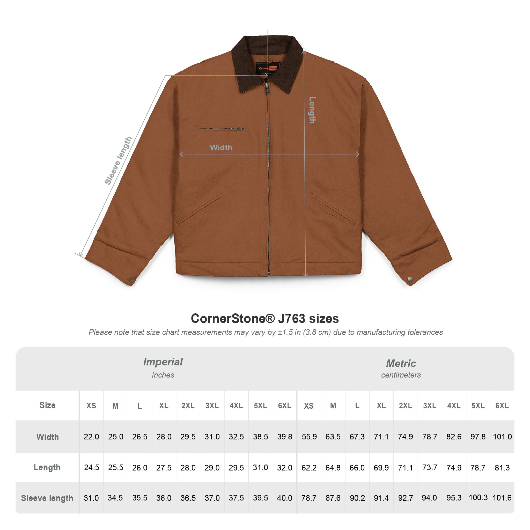 Duck Cloth Work Jacket - Rugged Brown Carpenter Coat with Chest Logo - Image 4