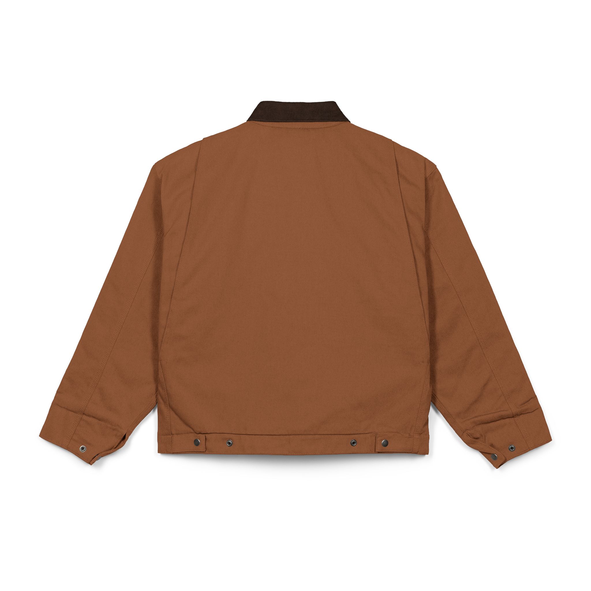 Duck Cloth Work Jacket - Rugged Brown Carpenter Coat with Chest Logo - Image 2